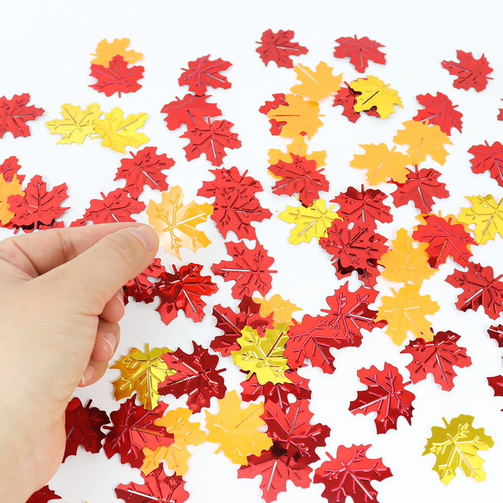 Table Runner Sequin - Confeti de Hojas de arce con
