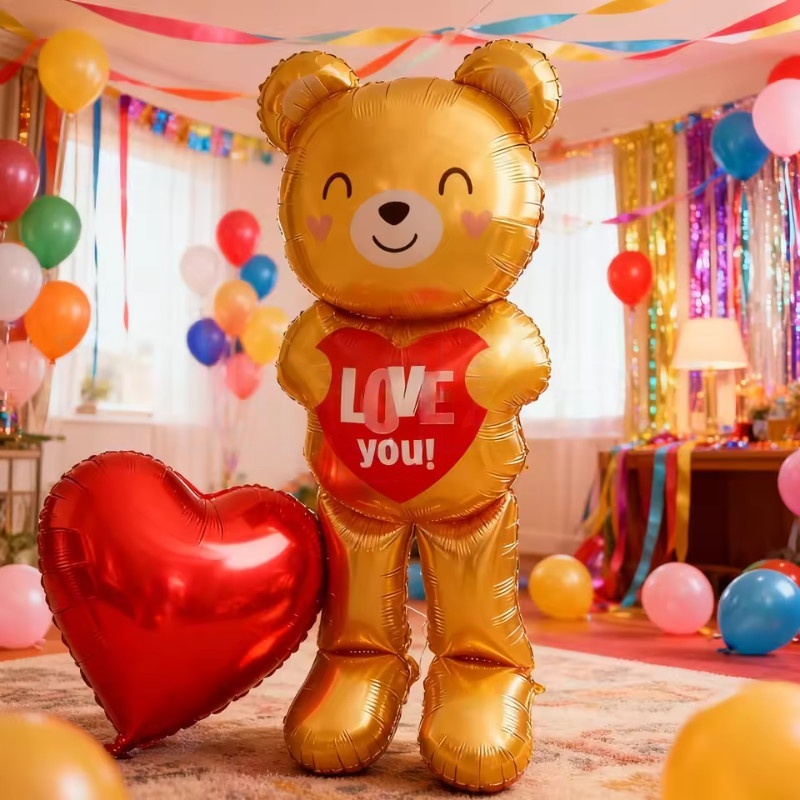 Globo grande de oso de corazón - Confetti Balloon Set reseña y precio