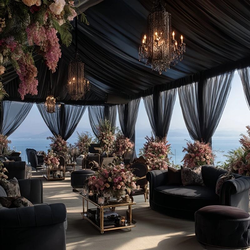 Tela de fondo negra para arcos - Wedding Backdrop Curtain reseña y precio