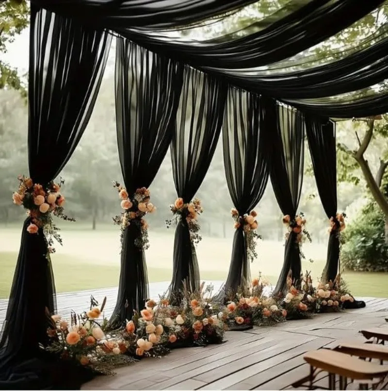 Tela de fondo negra para arcos - Wedding Backdrop Curtain reseña y precio